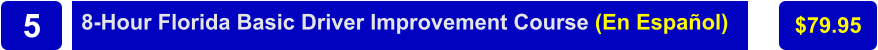 8-Hour Florida Basic Driver Improvement Course (En Español)  $79.95 5