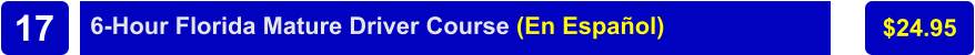 6-Hour Florida Mature Driver Course (En Español) $24.95 17