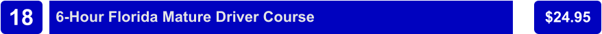 6-Hour Florida Mature Driver Course $24.95 18