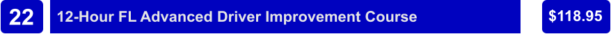 12-Hour FL Advanced Driver Improvement Course $118.95 22